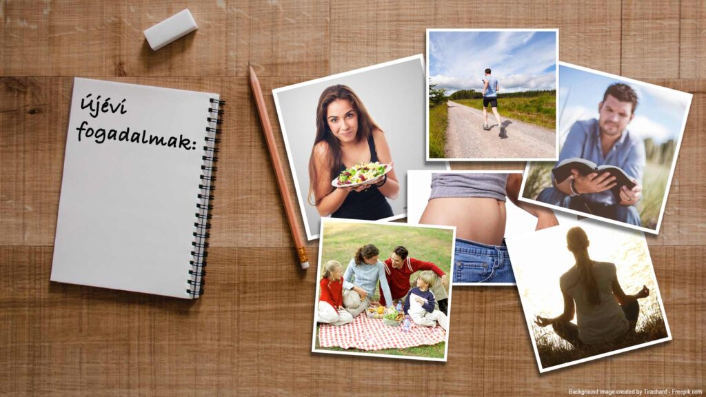 ujevi fogadalmak fotok asztalon - WellVital